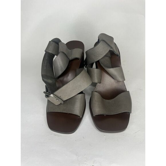 Boemos Sandals Women Size 37 US 7 Gray Leather Sling Back - Picture 13 of 13